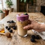 Salted Honey Latte with Blackberry Cold Foam 🫐🍯 Latte Recipes | Coffee Syrups |