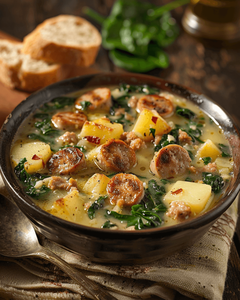 Sausage, Potato and Spinach Soup