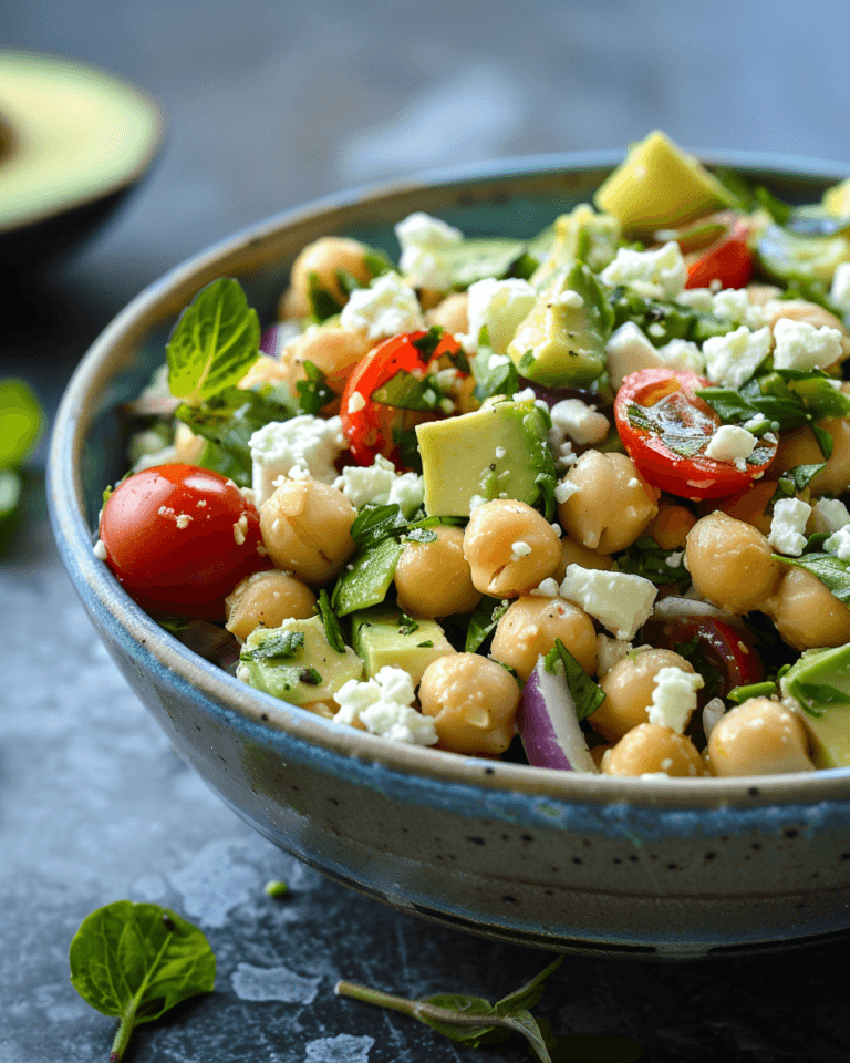 Chickpea Feta Avocado Salad