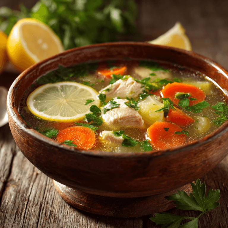 Easy Mediterranean Lemon Chicken Soup