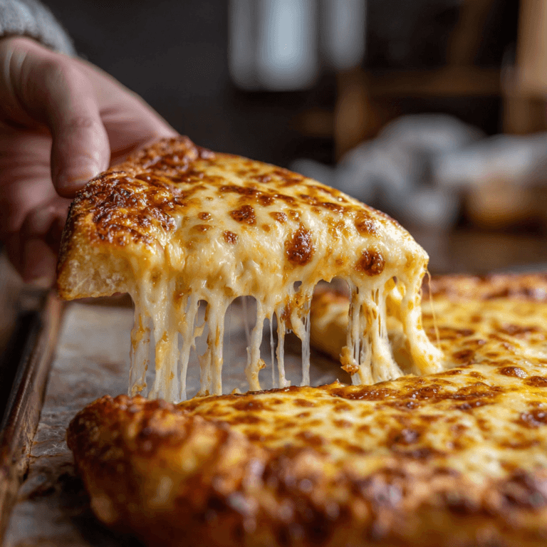 Hand Lifting a Slice of Cheese Pizza with Melting Mozzarella