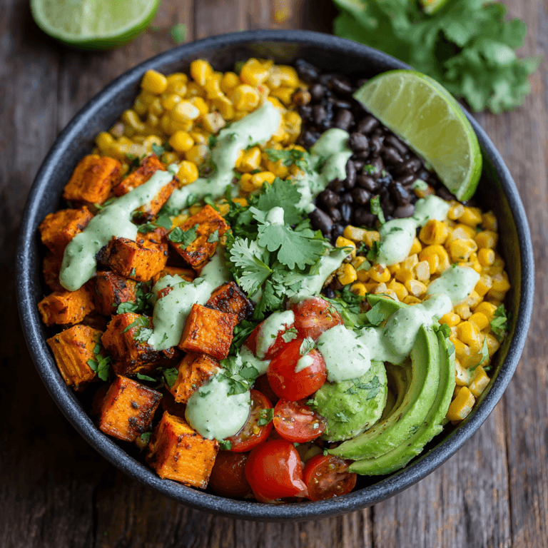 Vegan Sweet Potato Burrito Bowl Recipe