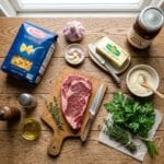 Garlic Butter Bowtie Pasta with Beef Perfection