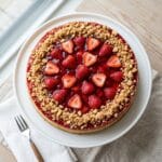 Strawberry Crunch Cheesecake with Vanilla Cookies & Strawberry Gelatin