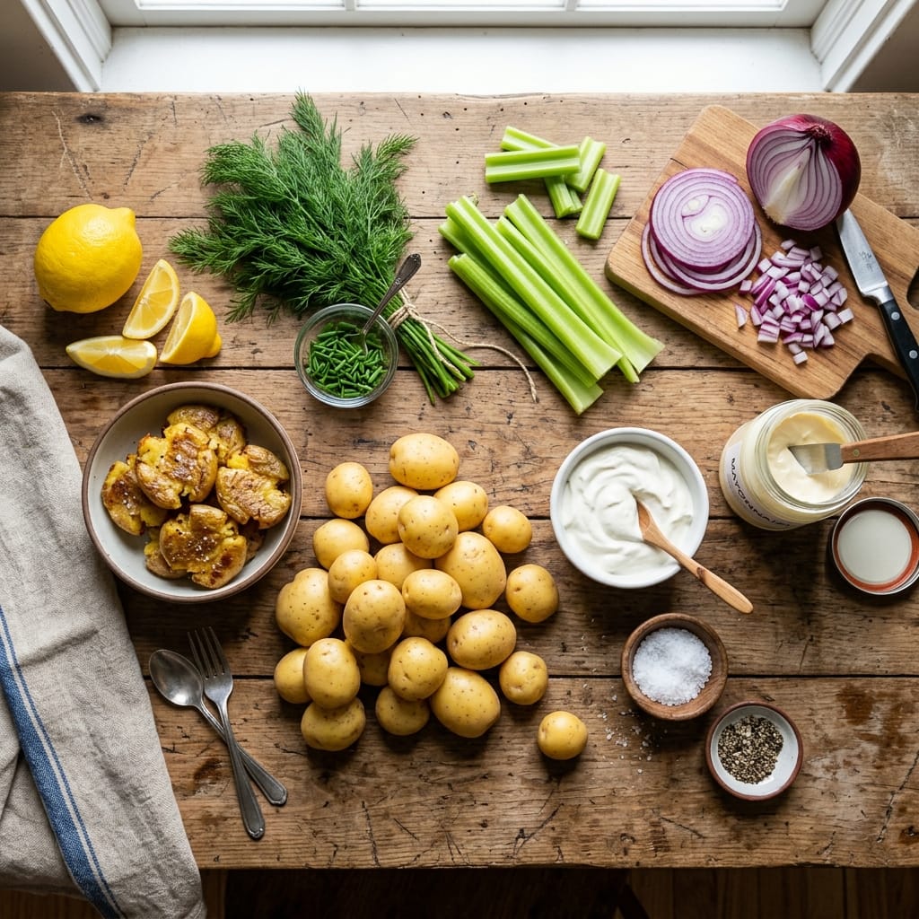 Crispy Smashed Potato Salad