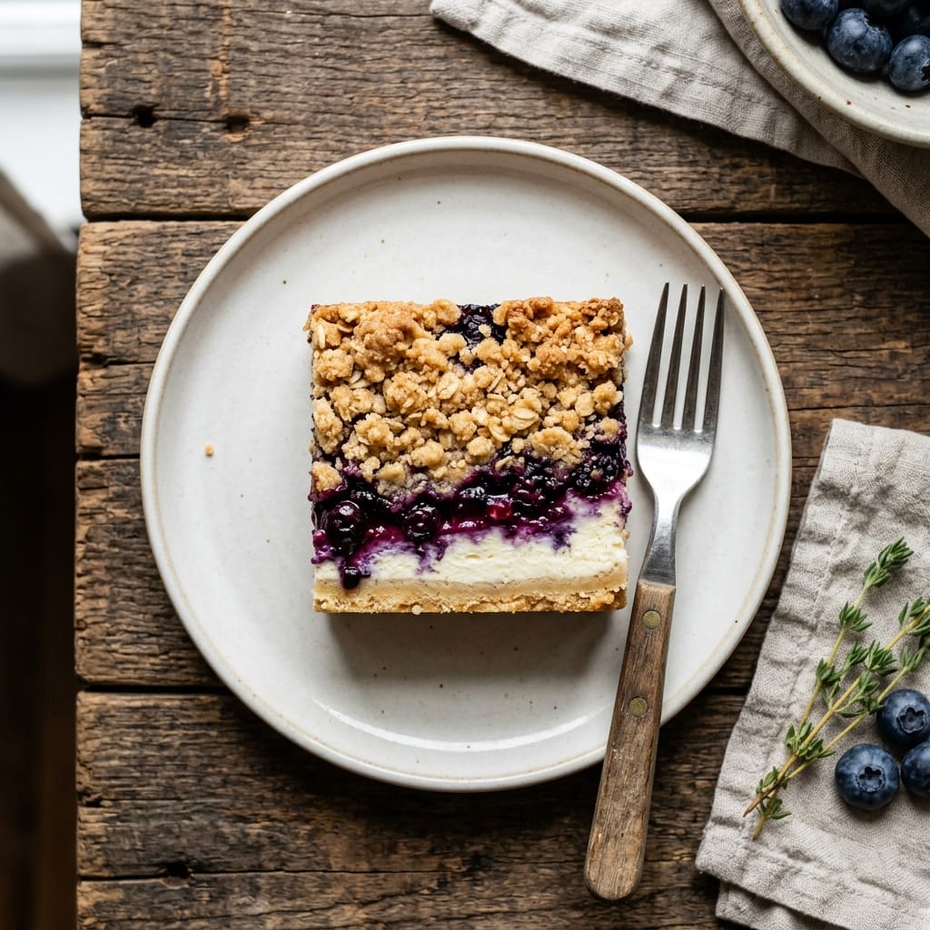 Blueberry Cheesecake Crumble Bars (Sweet & Creamy)
