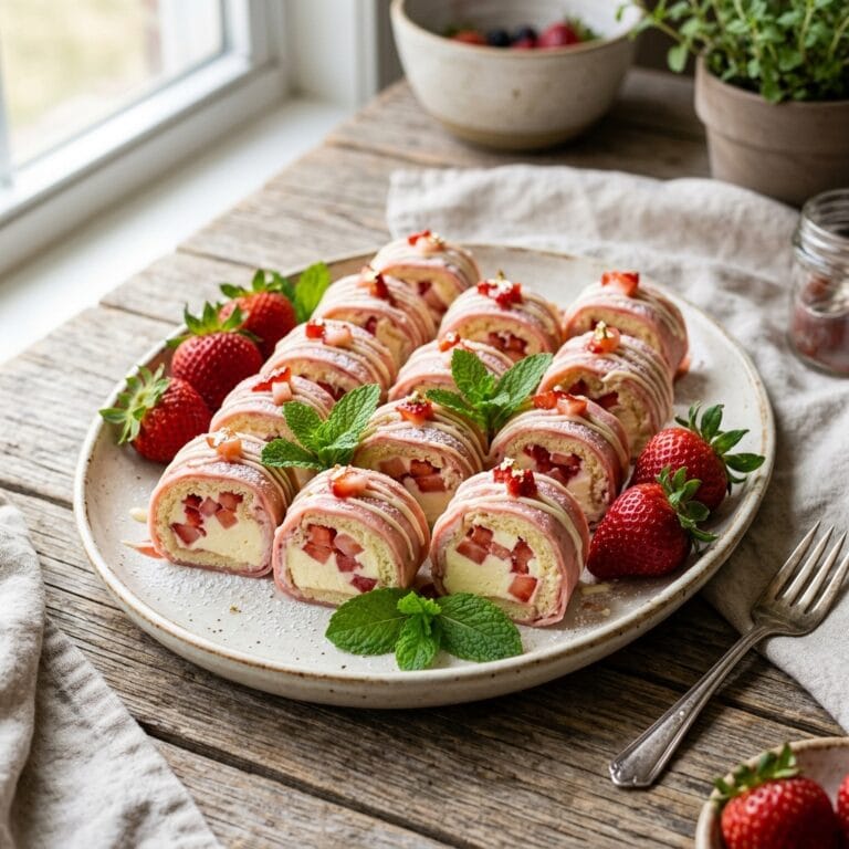 Strawberry Shortcake Cheesecake Sushi Rolls – A No-Bake Delight!