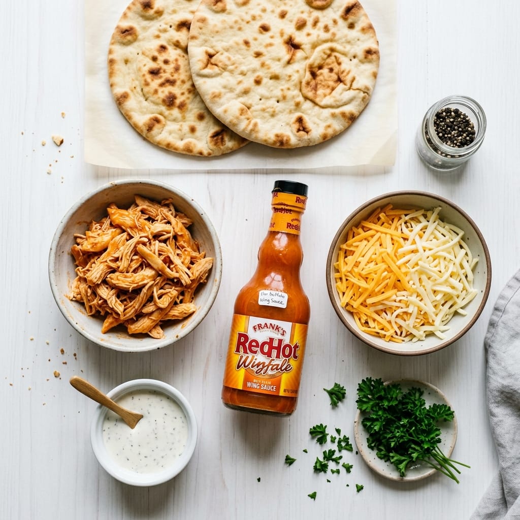 Buffalo Chicken Stuffed Flatbread