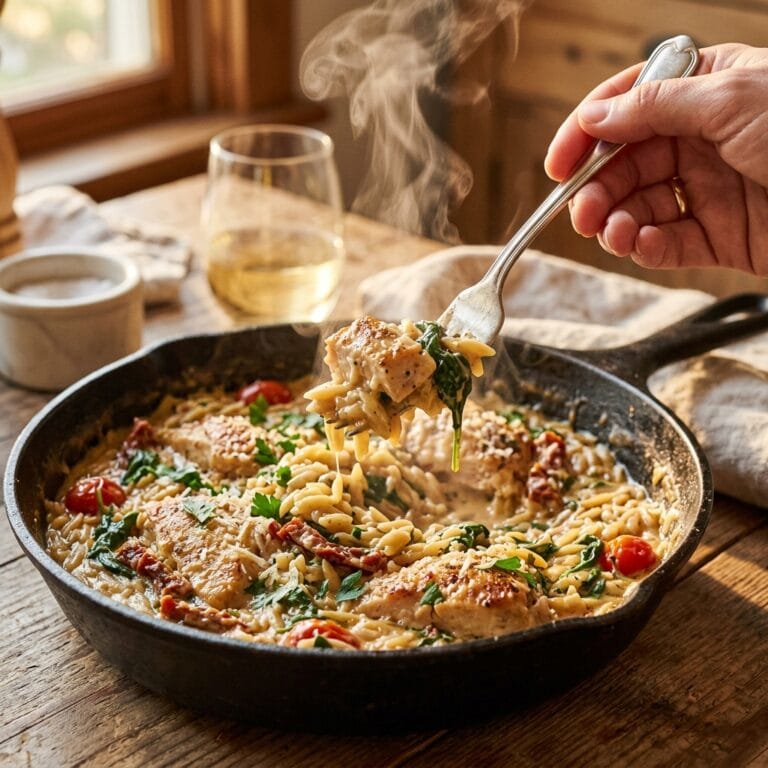 Creamy Tuscan Chicken Orzo