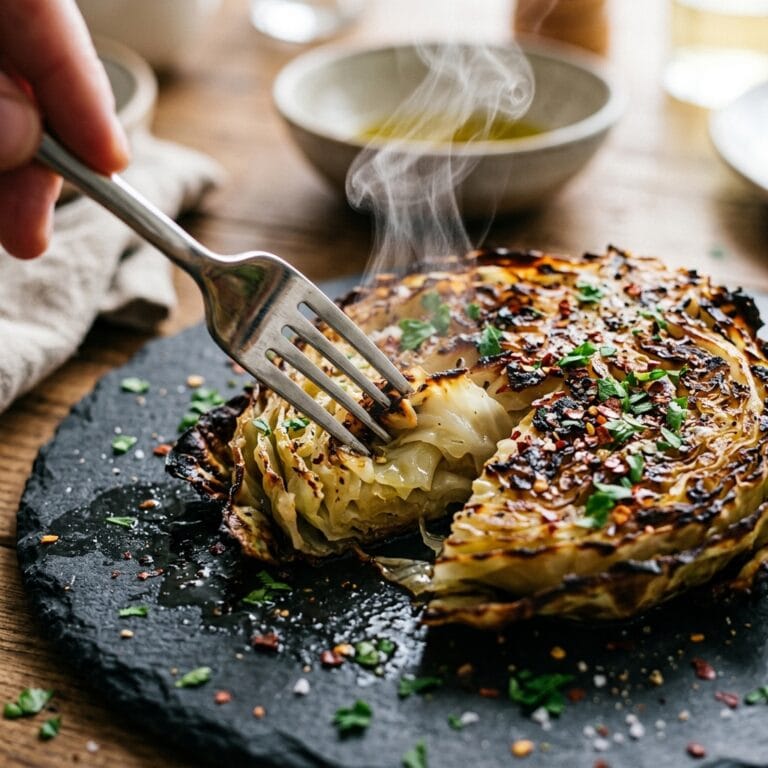 Roasted Cabbage Steaks with Garlic & Paprika