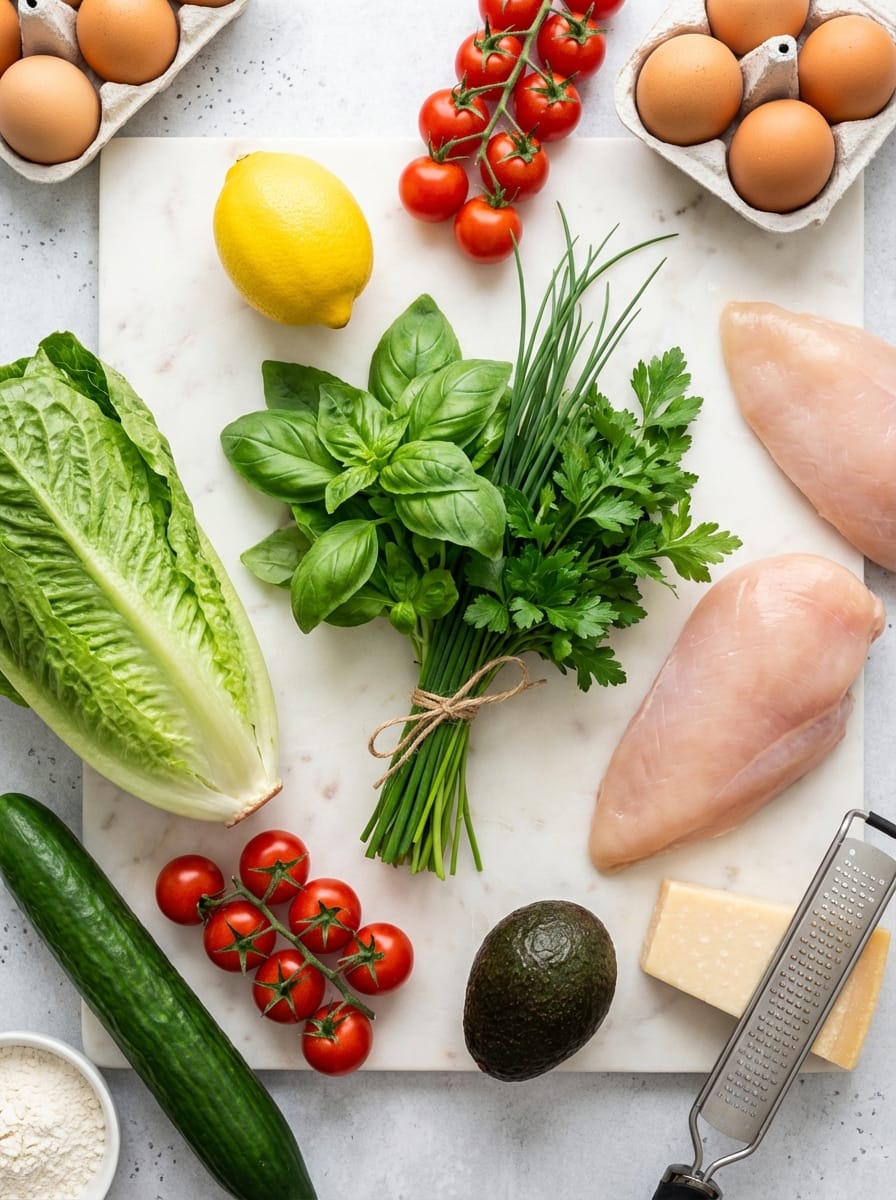 Green Goddess Salad with Parmesan Chicken