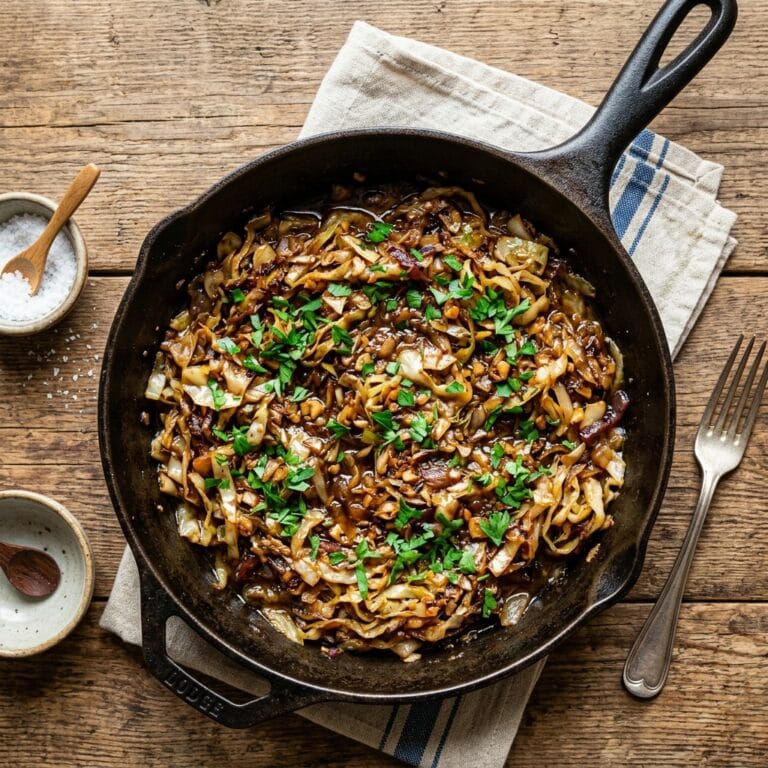Fried Cabbage with Garlic Butter