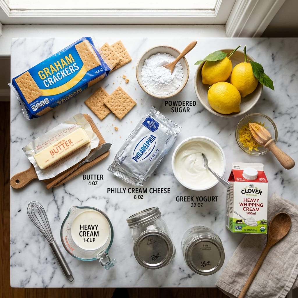 No-Bake Lemon Yogurt Cheesecake Jars