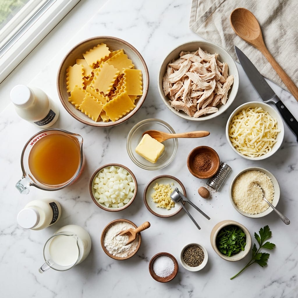 Chicken Alfredo Lasagna Soup