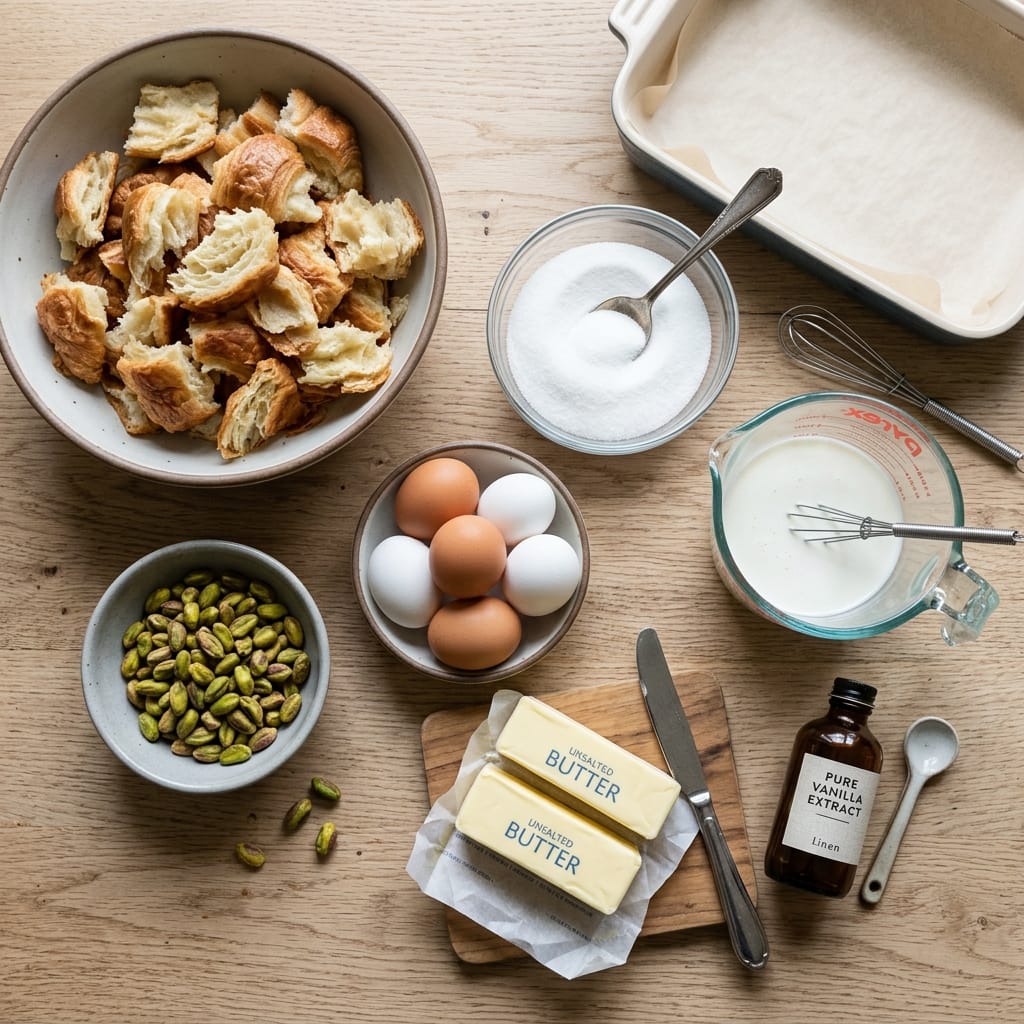 Pistachio Cream Croissant Bake