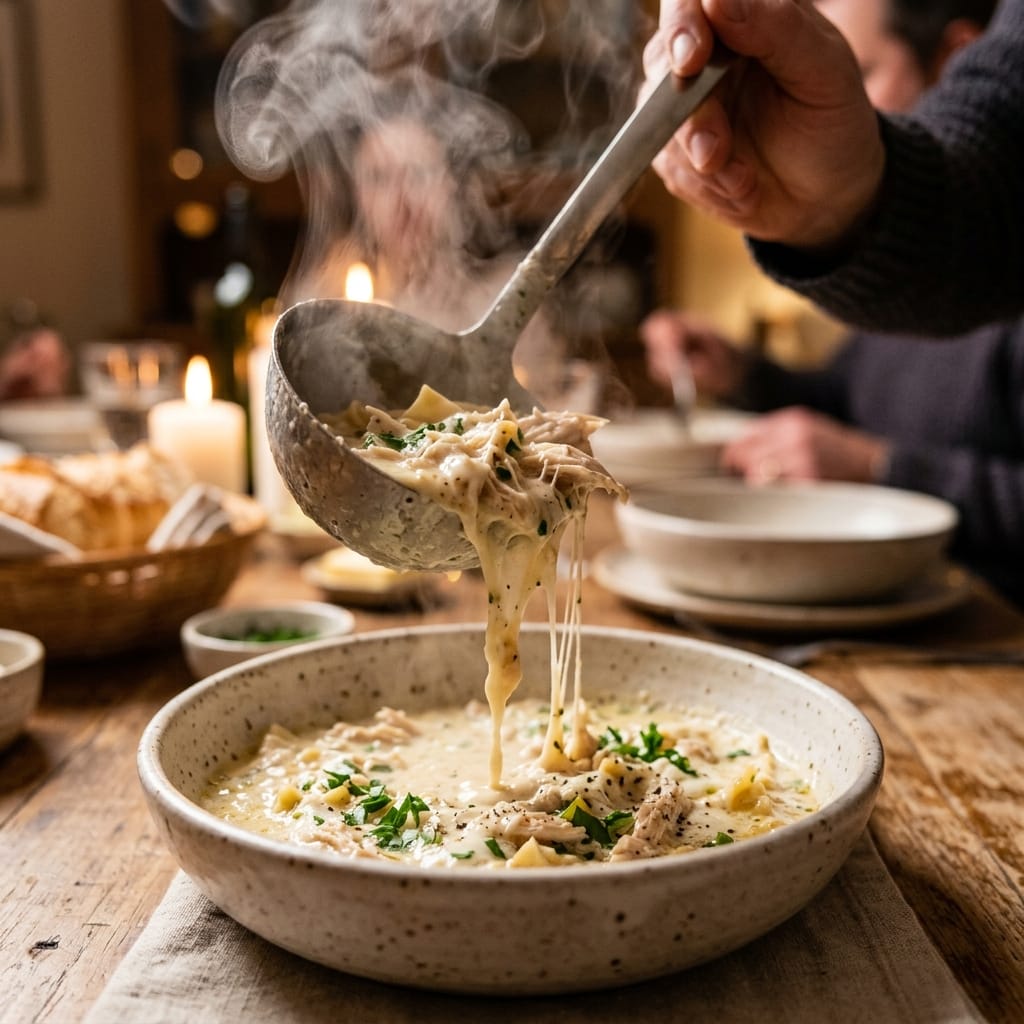 Chicken Alfredo Lasagna Soup