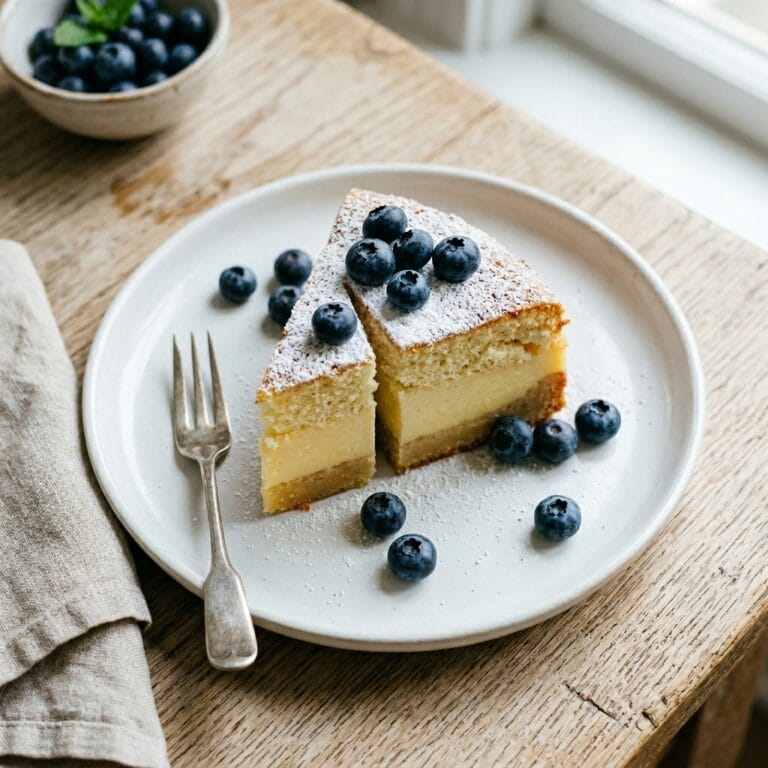 Lemon Blueberry Magic Cake