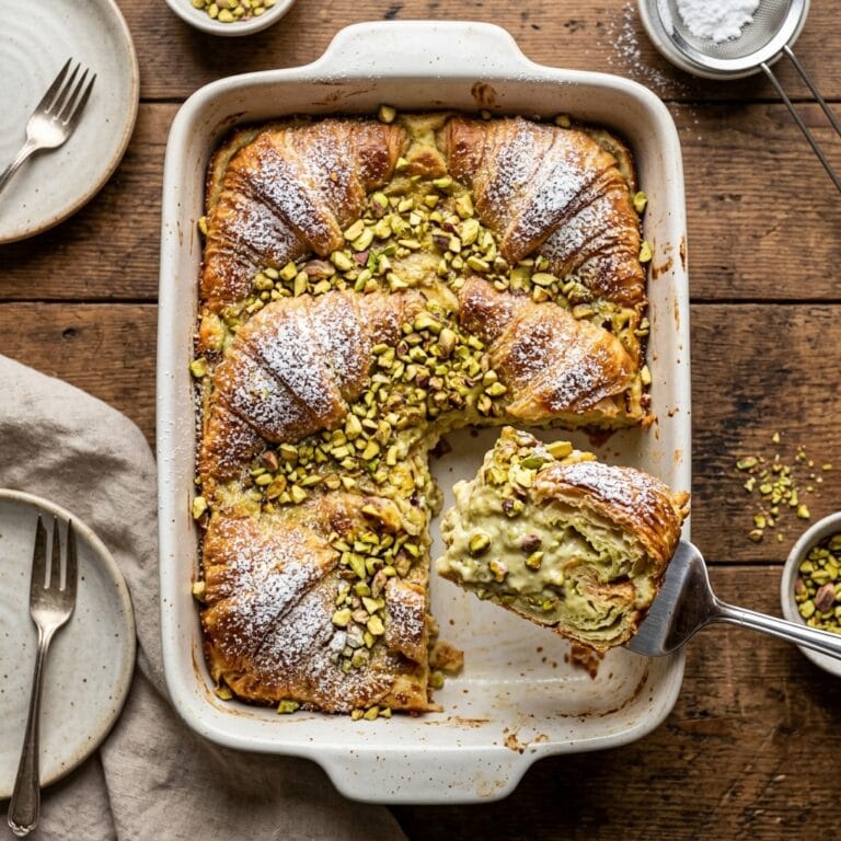 Pistachio Cream Croissant Bake