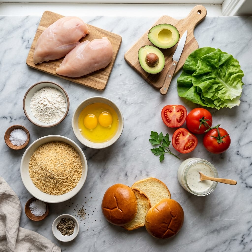 Crispy Chicken Avocado Ranch Sandwich