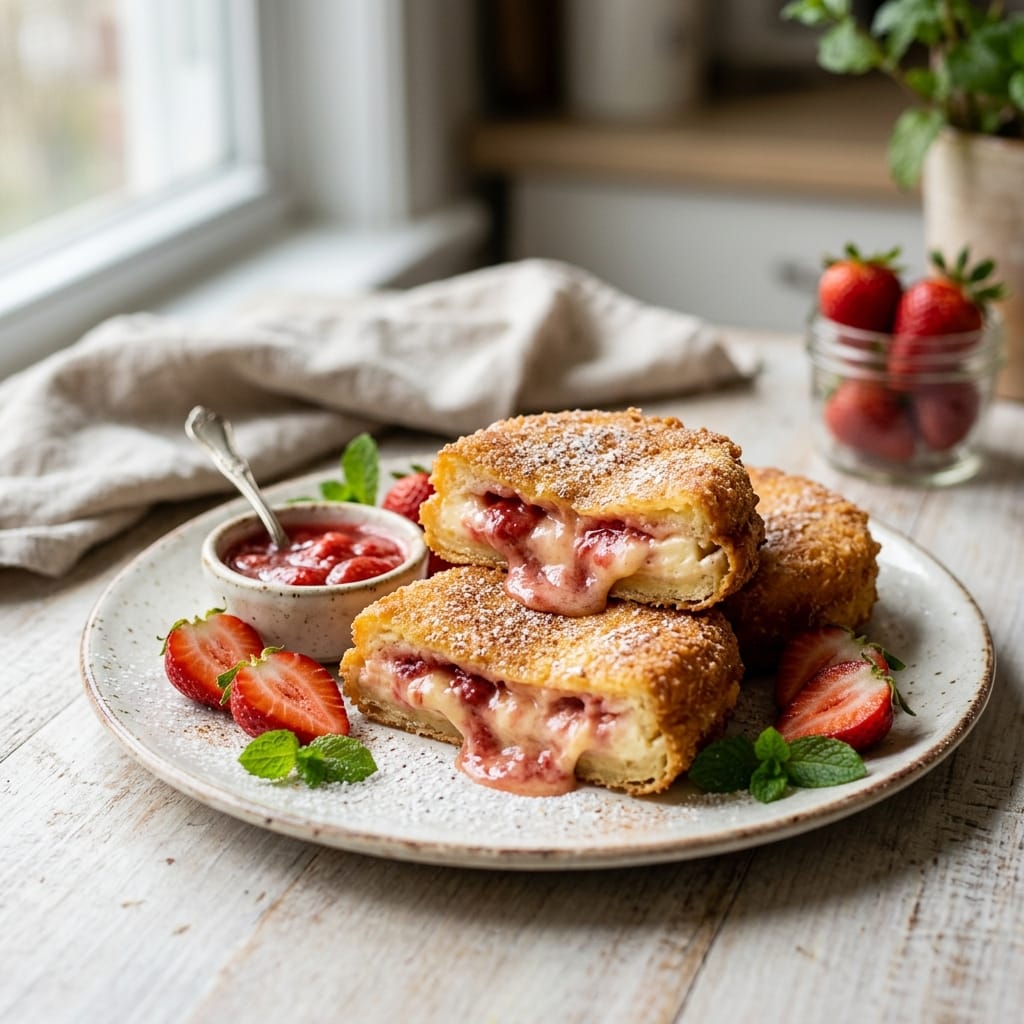 Irresistible Fried Strawberry Cheesecake Sandwiches Recipe for a Sweet Treat Delight