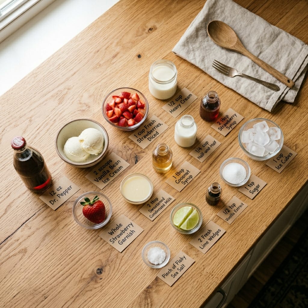 Strawberry Dirty Soda Float with Cream Foam
