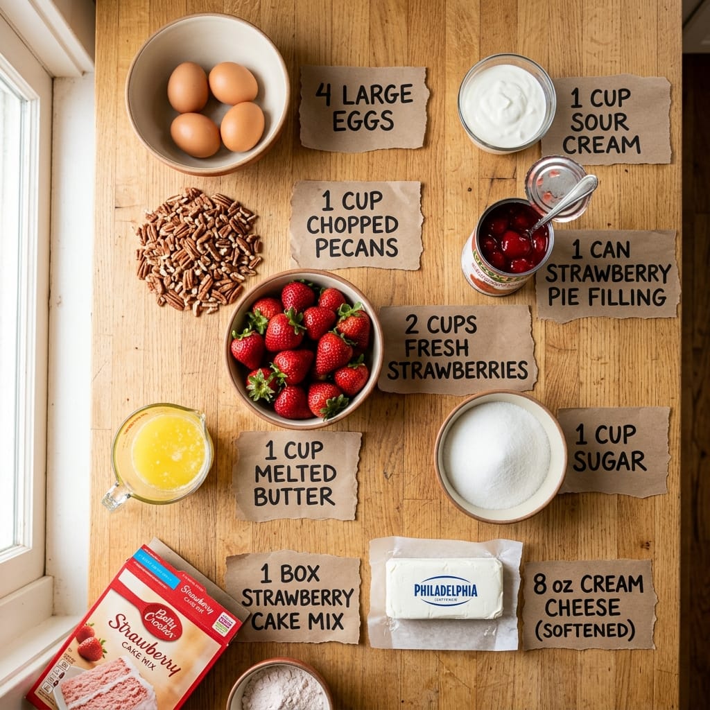 Strawberry Earthquake Cake (Easy Cream Cheese Dessert)
