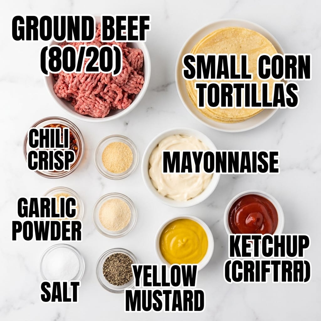 Crispy Chili Crisp Smash Burger Tacos