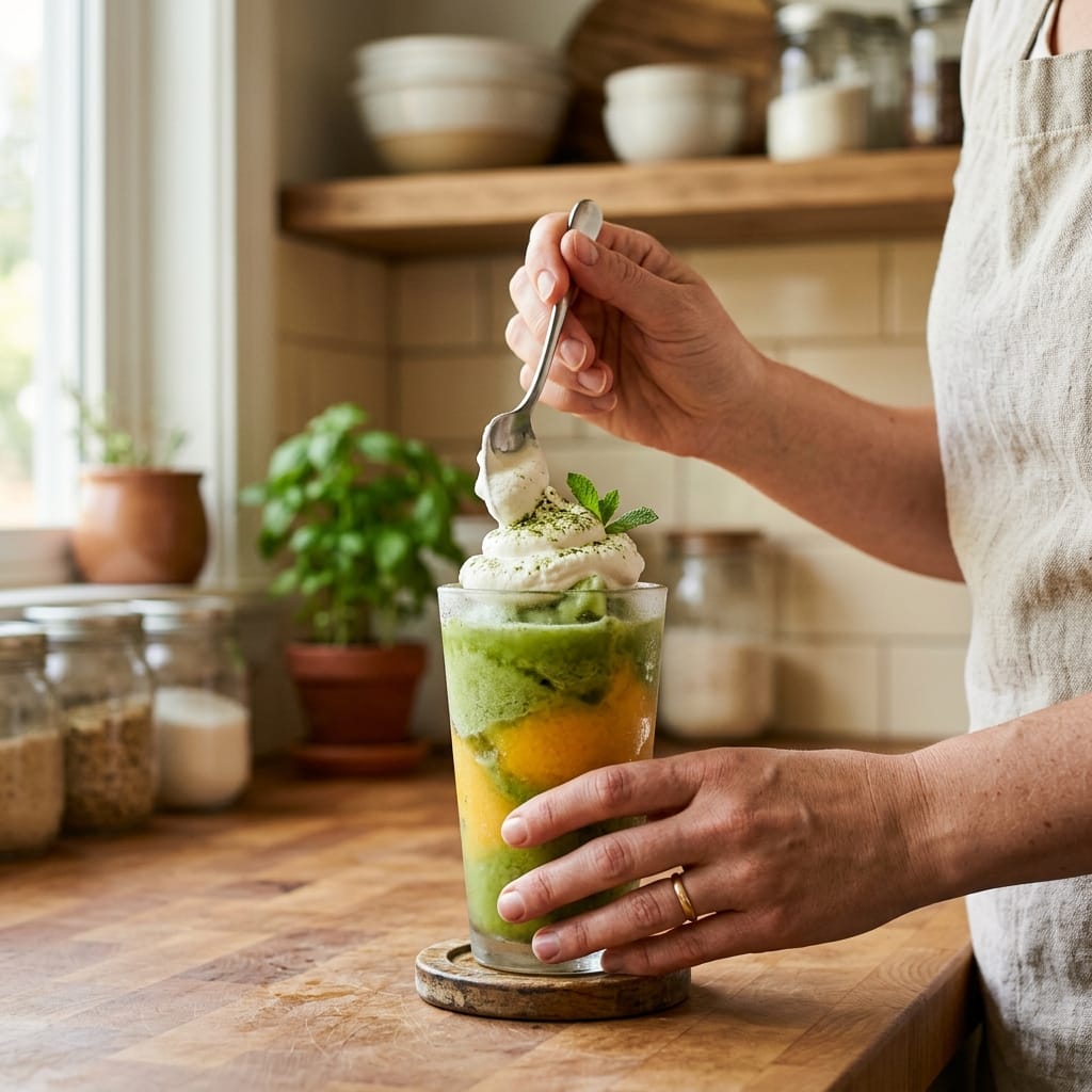 Frozen Mango Matcha Cream Slush