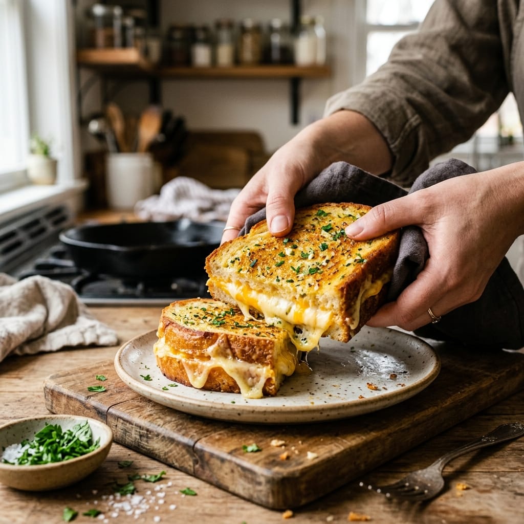 Garlic Bread Grilled Cheese 🍞🧀 | The Ultimate 15-Min Lunch You’ll Crave Every Day
