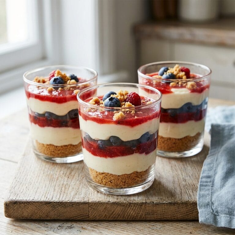Red White and Blue Cheesecake Crunch Cups