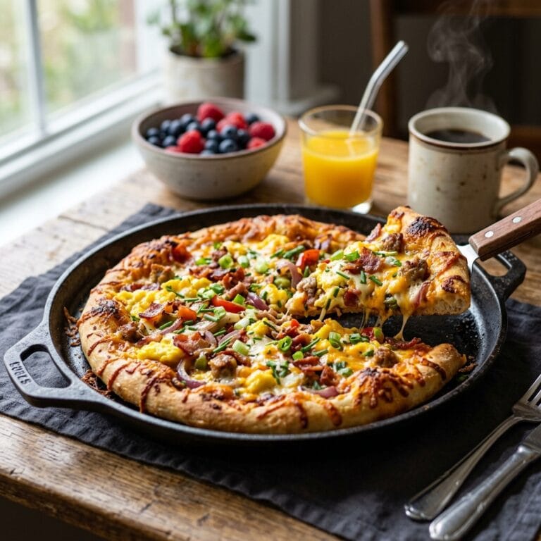 Sizzling Breakfast Pizza: A Morning Delight Loaded with Flavor!