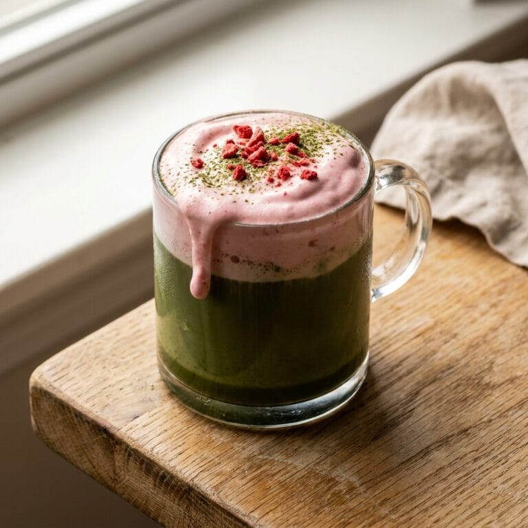 Whipped Strawberry Matcha Latte