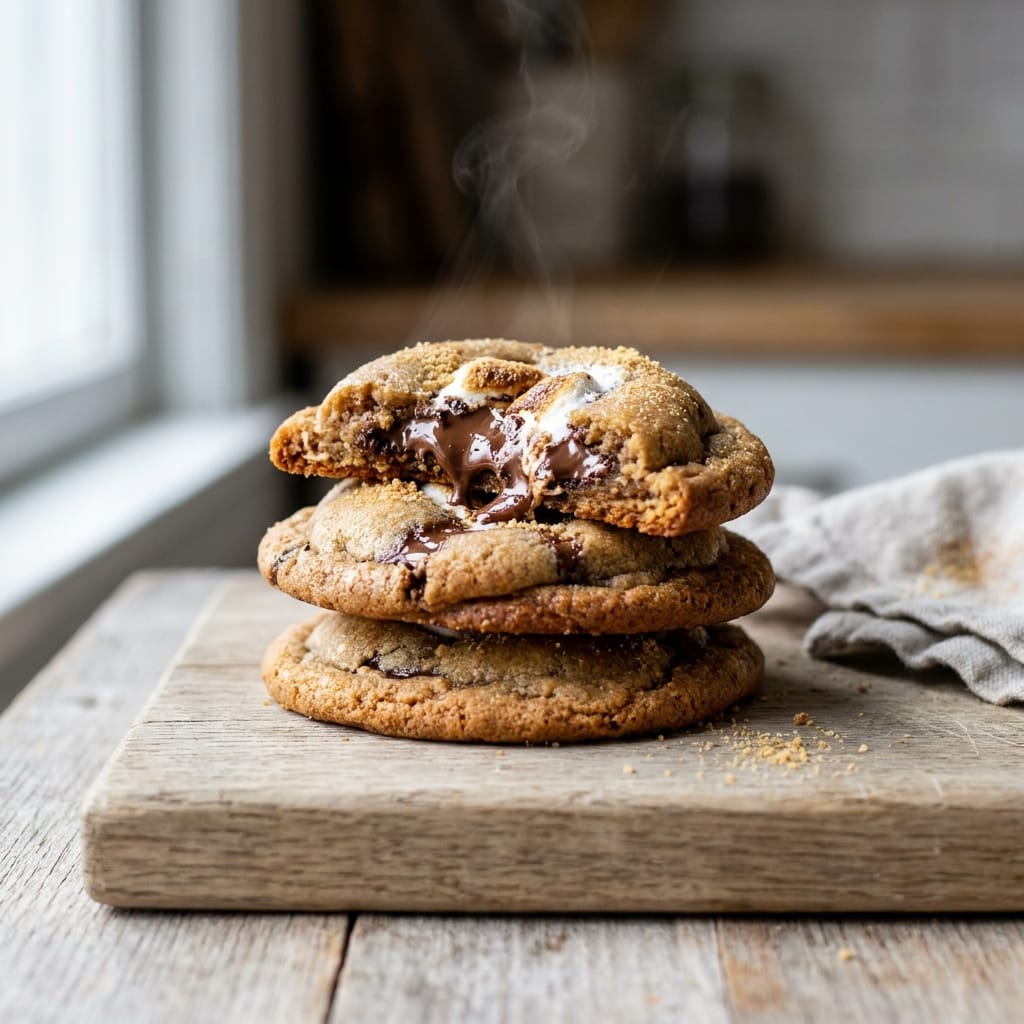 Brown Butter S’mores Stuffed Cookies