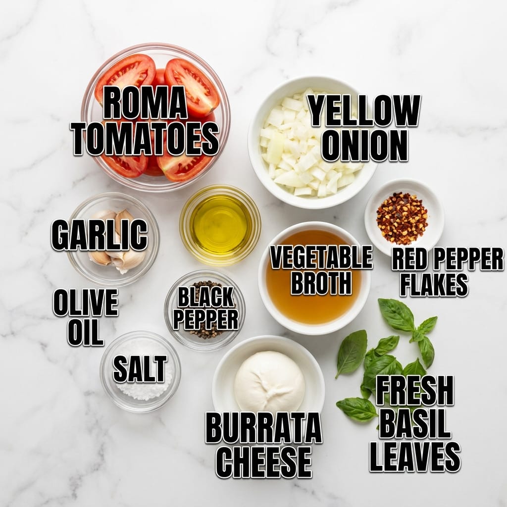 Creamy Roasted Tomato Burrata Soup