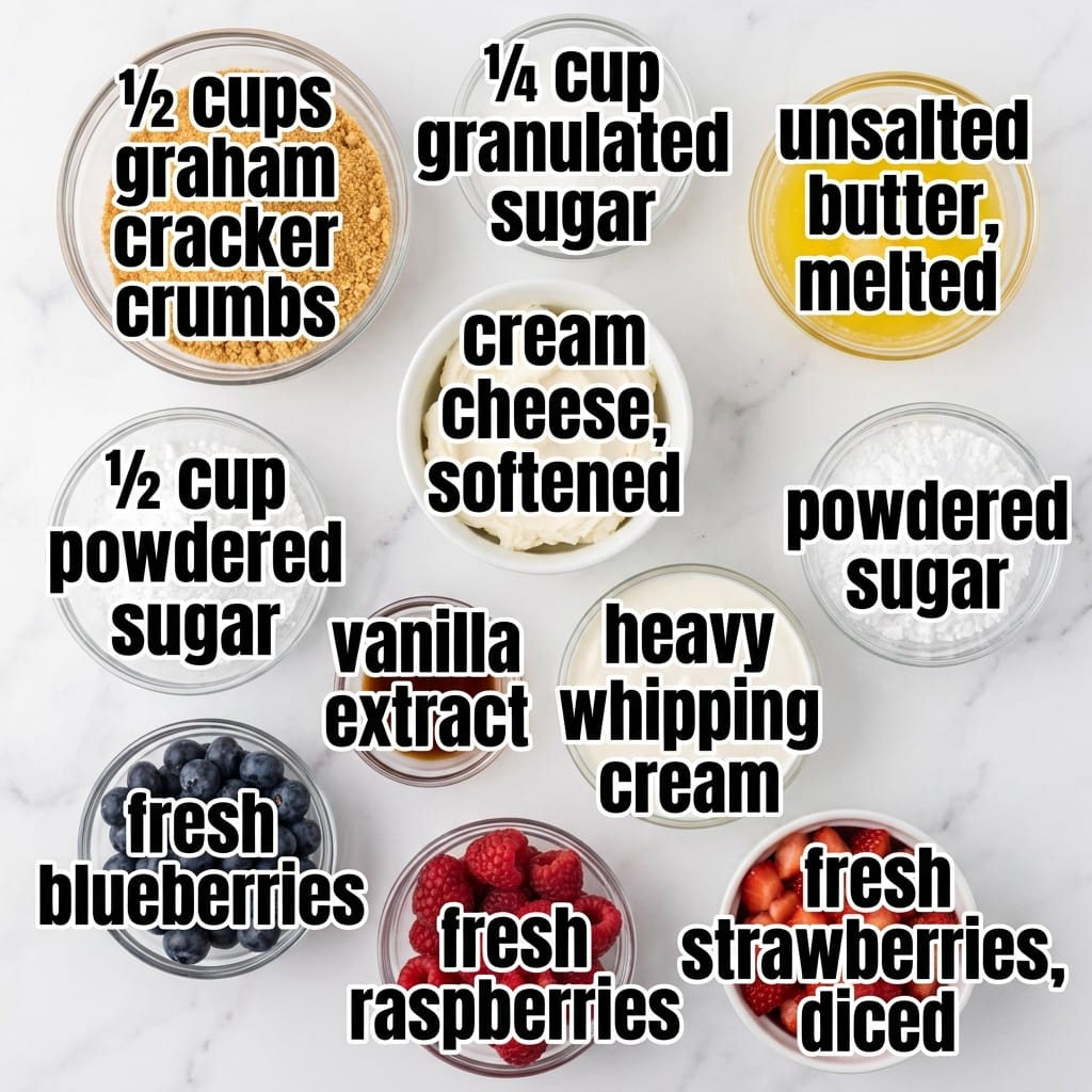 Red White and Blue Cheesecake Crunch Cups