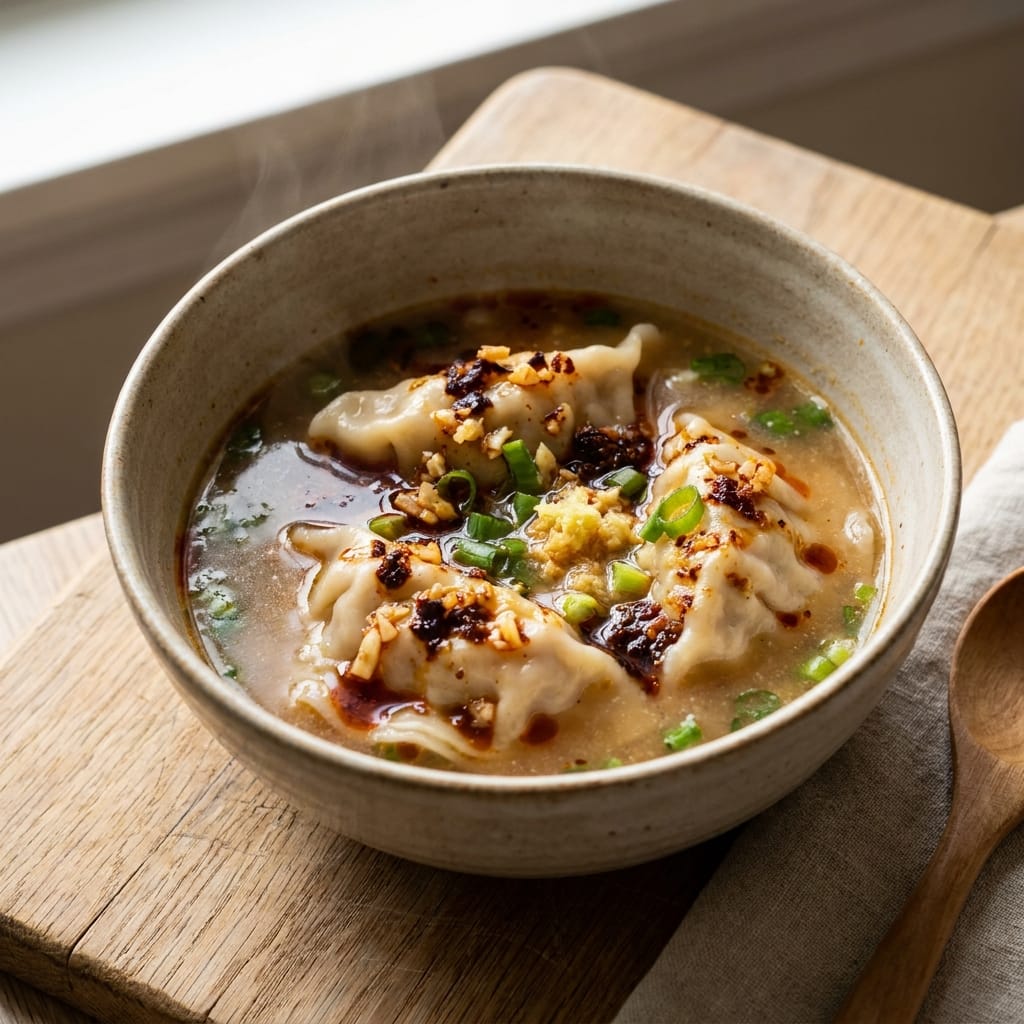 Spicy Chili Crisp Dumpling Soup