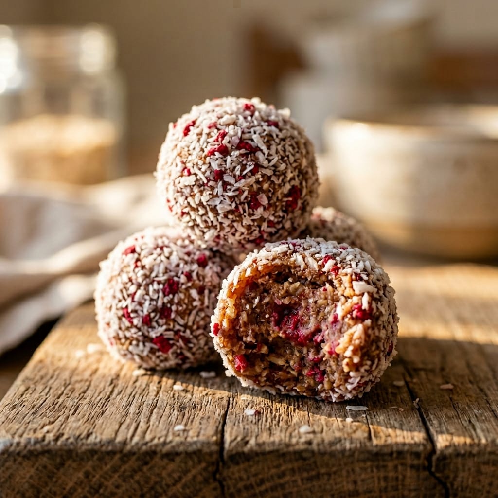 No-Bake Raspberry Coconut Bliss Balls