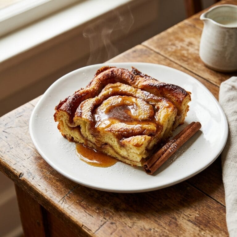 Brown Butter Cinnamon Roll Pancake Bake
