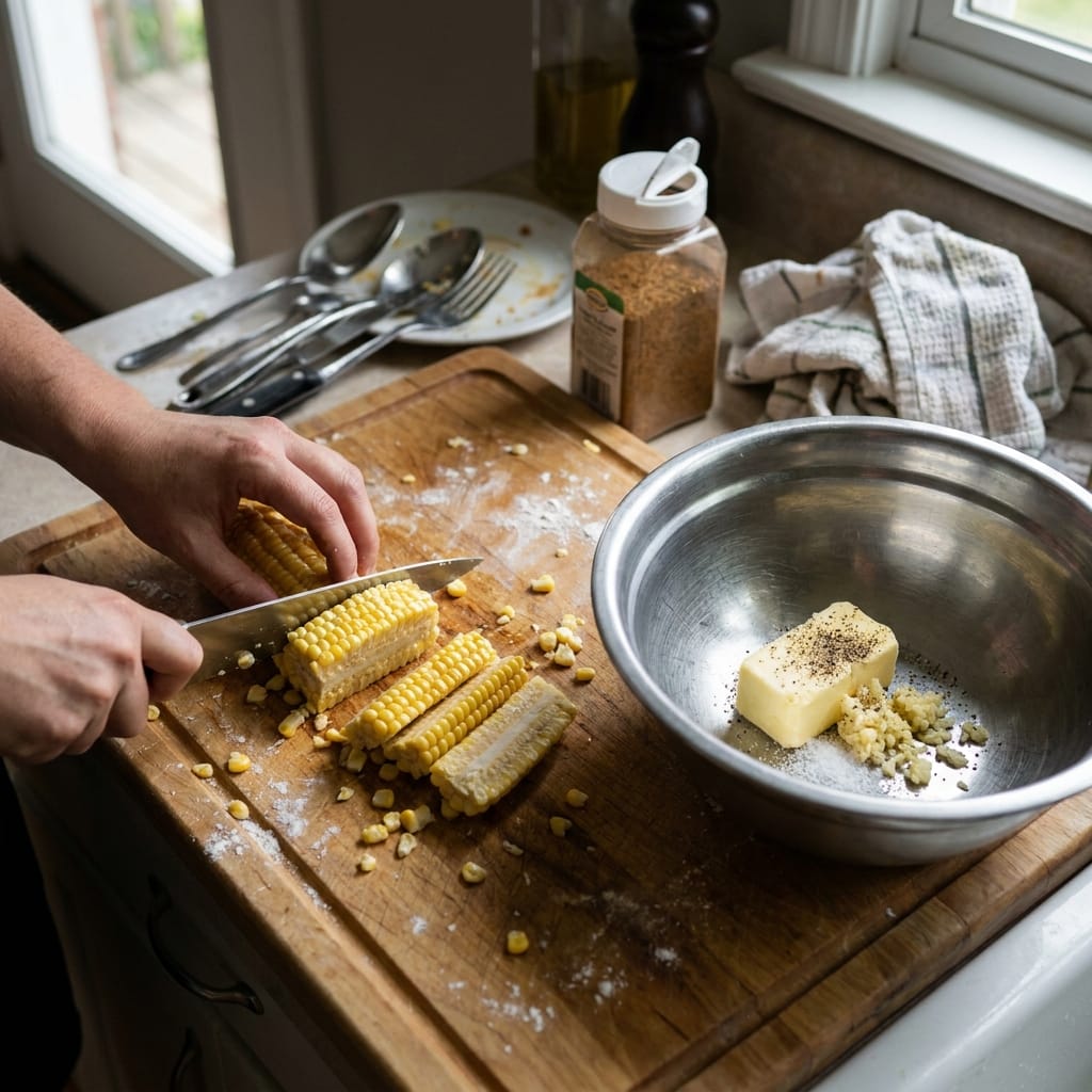 Brown Butter Garlic Corn Ribs