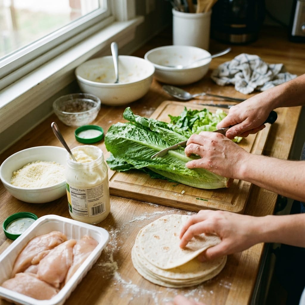 Crispy Chicken Caesar Wrap Crunch Cups