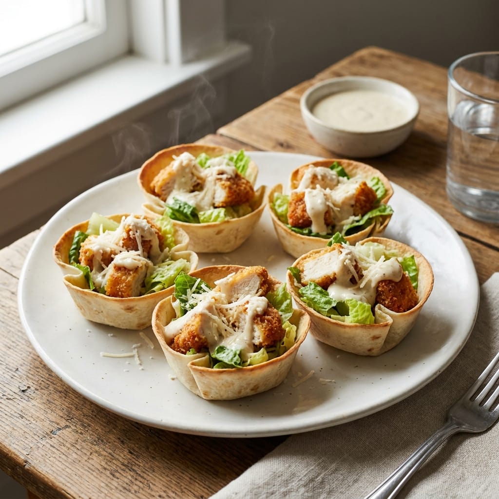 Crispy Chicken Caesar Wrap Crunch Cups