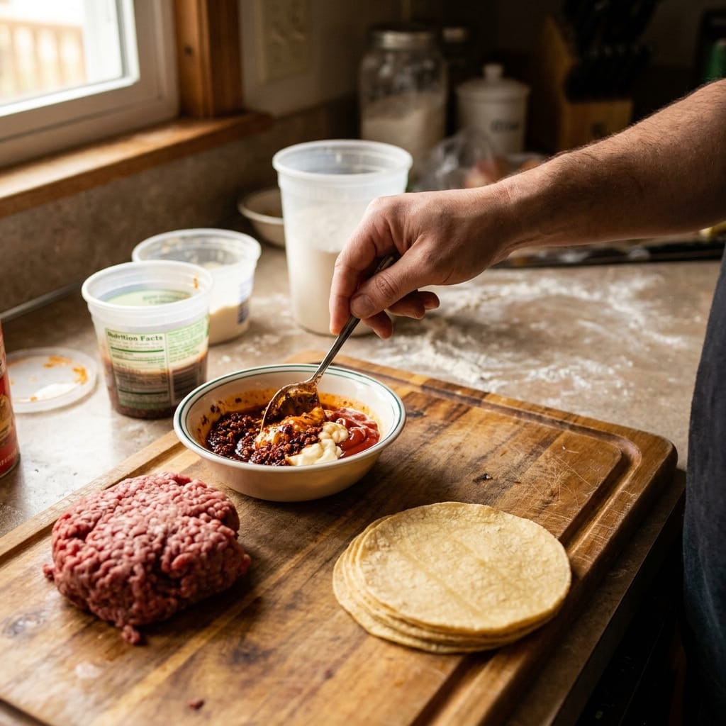 Crispy Chili Crisp Smash Burger Tacos