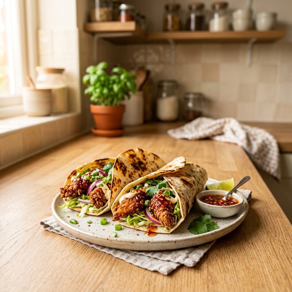 The Best Crispy Hot Honey Chicken Smash Wraps