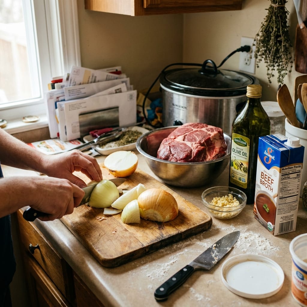 Slow Cooker French Onion Pot Roast Sliders