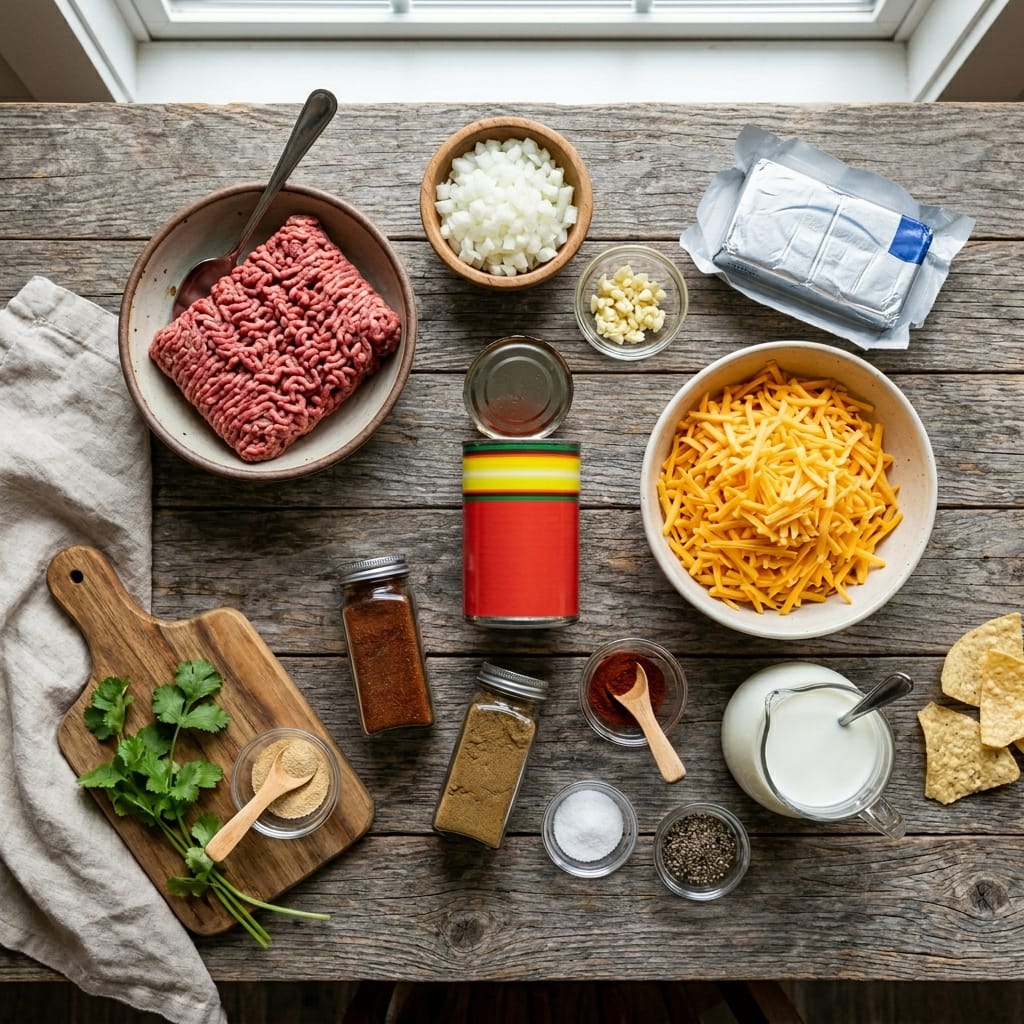 The Best Ground Beef Queso Dip