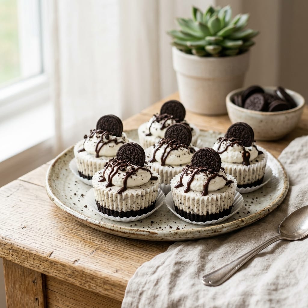 Mini No-Bake Oreo Cheesecakes