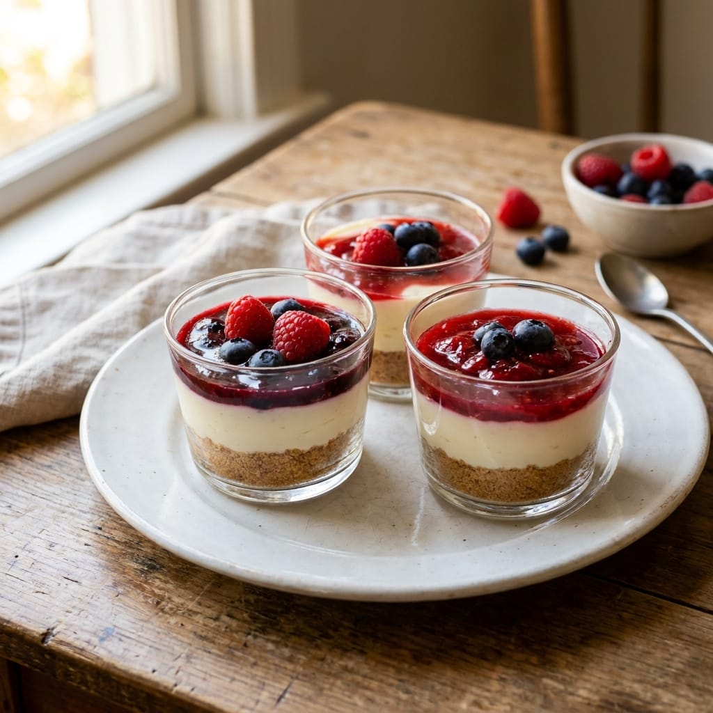 Red White and Blue Cheesecake Crunch Cups