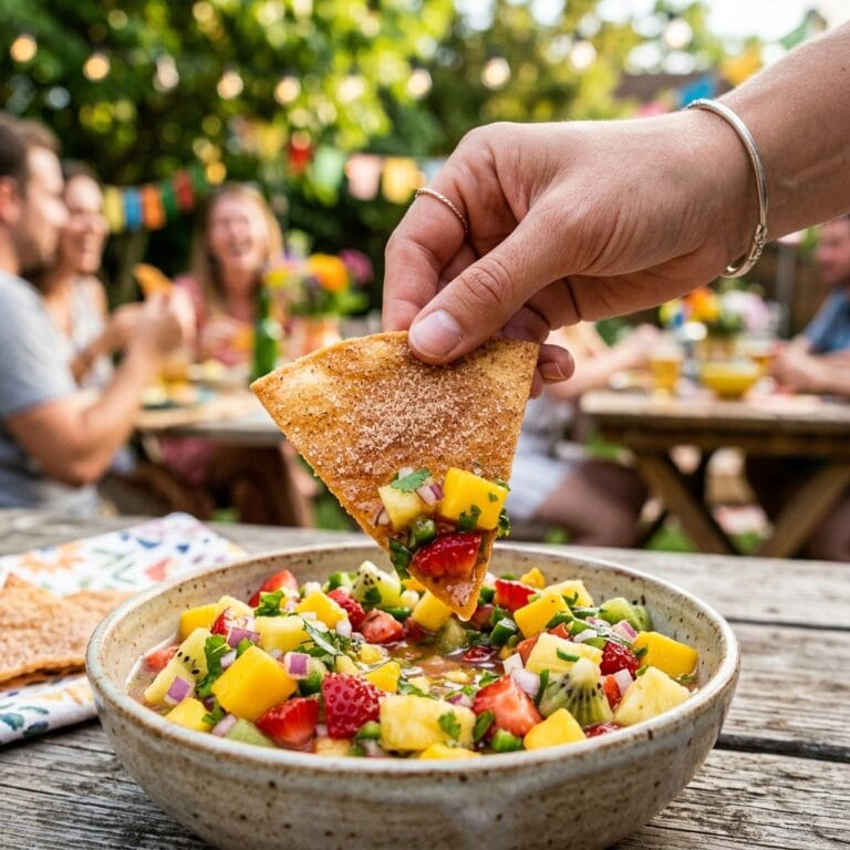 The Best Fruit Salsa with Cinnamon Sugar Tortilla Chips - 4 Sons 'R' Us