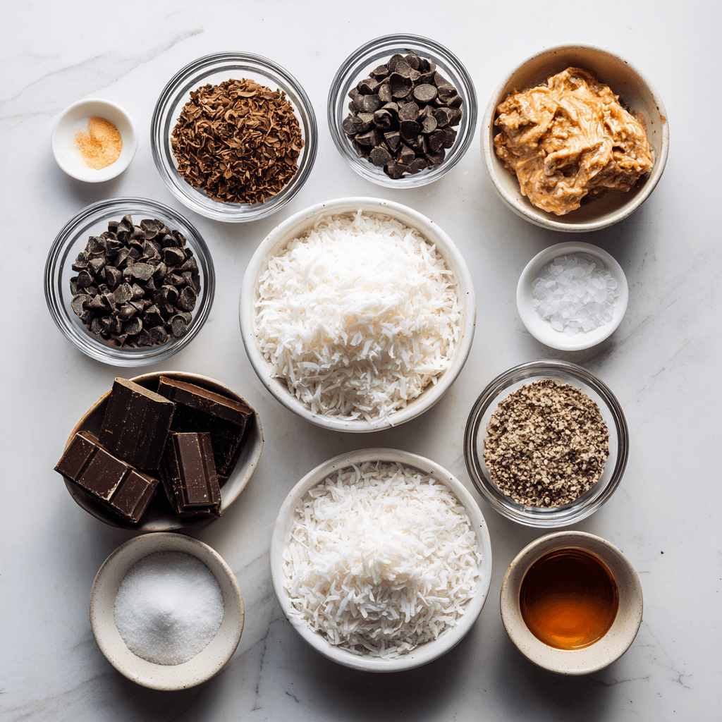 Quick No-Bake Chocolate Coconut Clusters