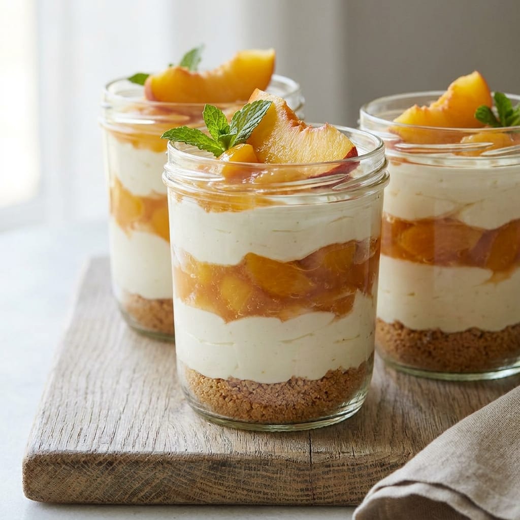 10-Minute Peach Cheesecake Cups